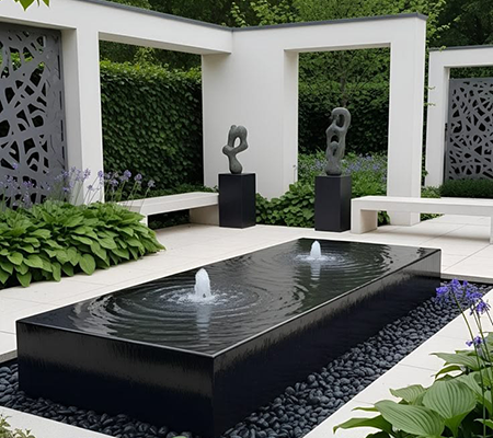 طراحی و ساخت آبنما باغی مدرن